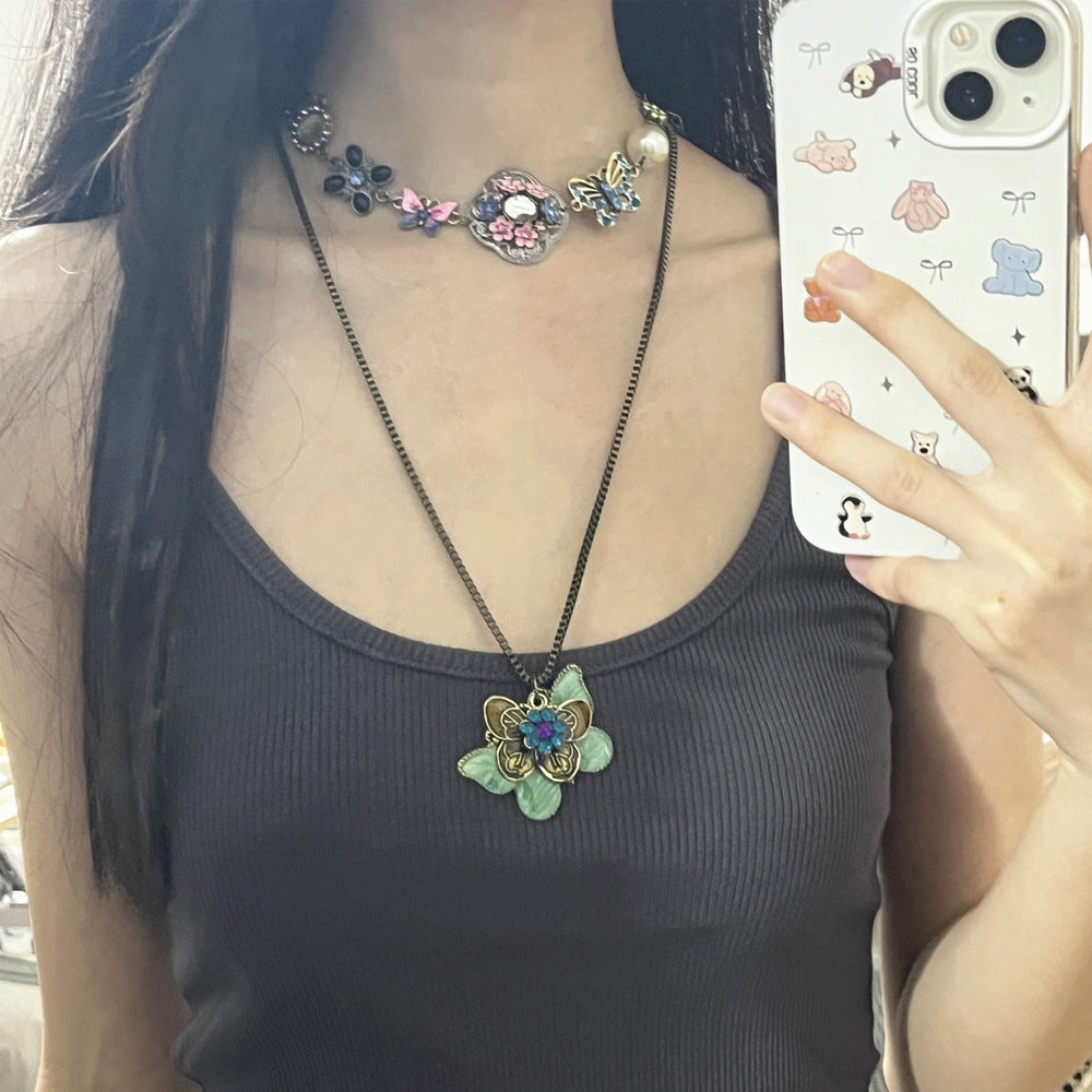 Wholesale Accessories butterfly necklace women' s elegant ethnic style jewelry